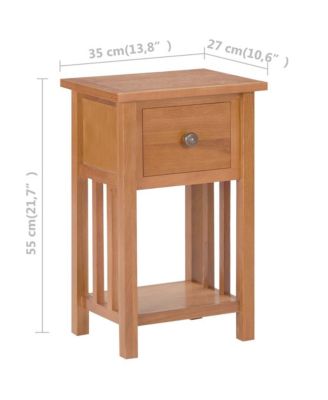 Magazine Table with Drawer 13.8"x10.6"x21.7" Solid Oak Wood