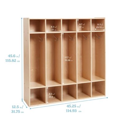 Streamline 5-Section Coat Locker and 10 Scoop Front Bins