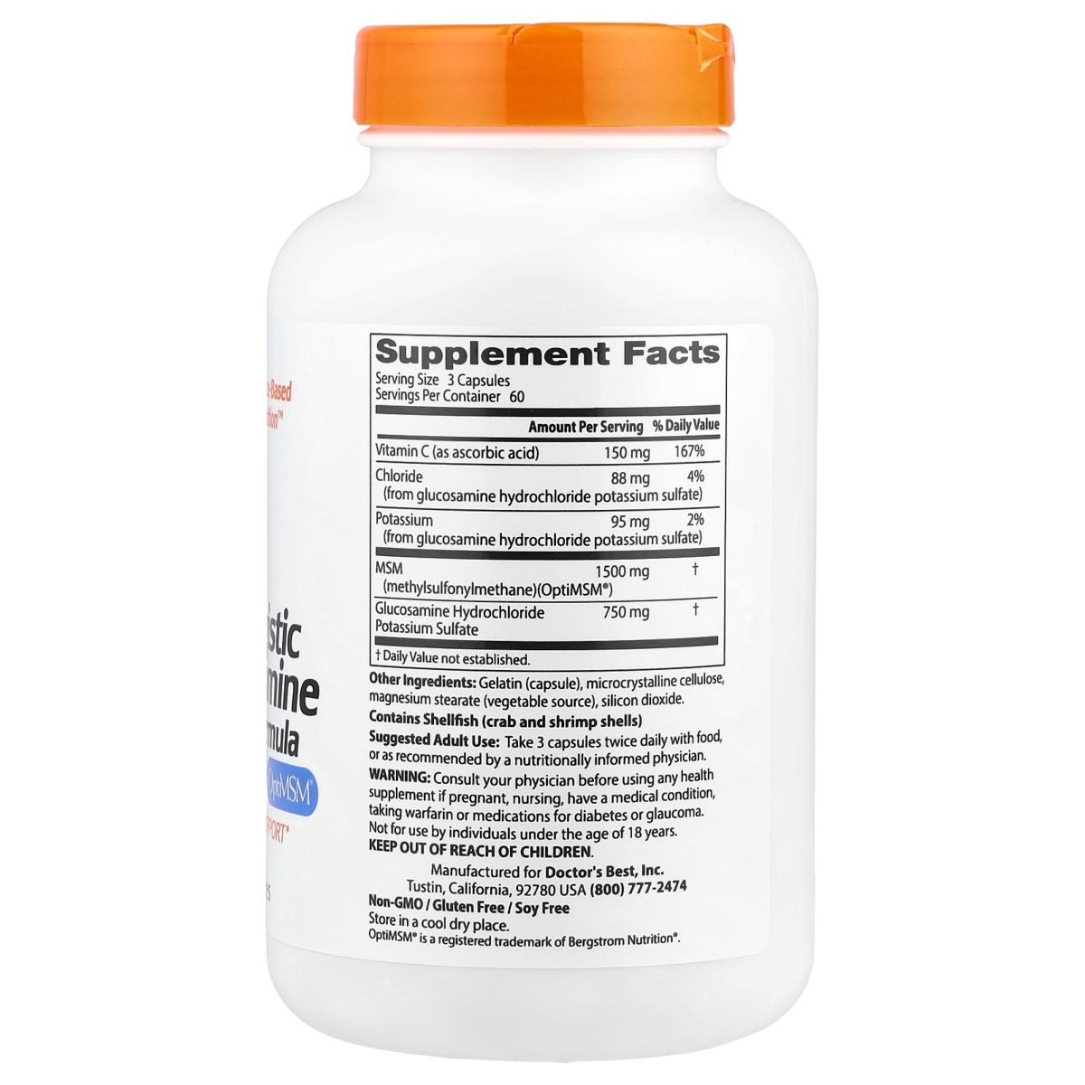 Doctor's Best Synergistic Glucosamine Msm Formula with OptiMSM - Capsules - Assorted Pre-Pack