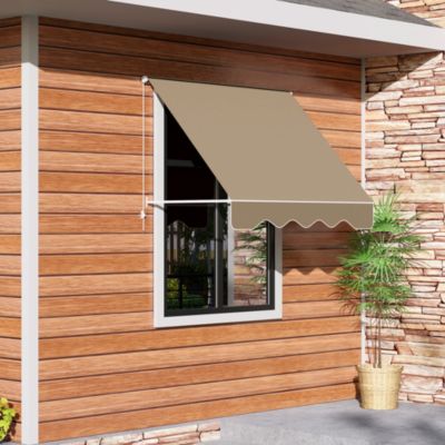 Drop Retractable Window Awning Canopy Sun Shade Shelter Arm Manual