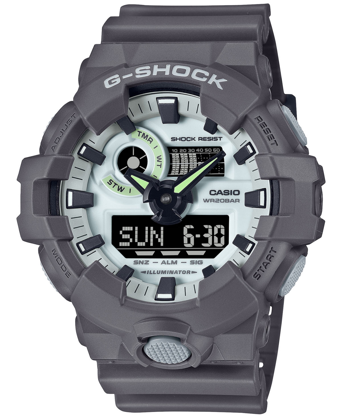 Men's Analog Digital Gray Resin Strap Watch 54mm, GA700HD-8A - Grey