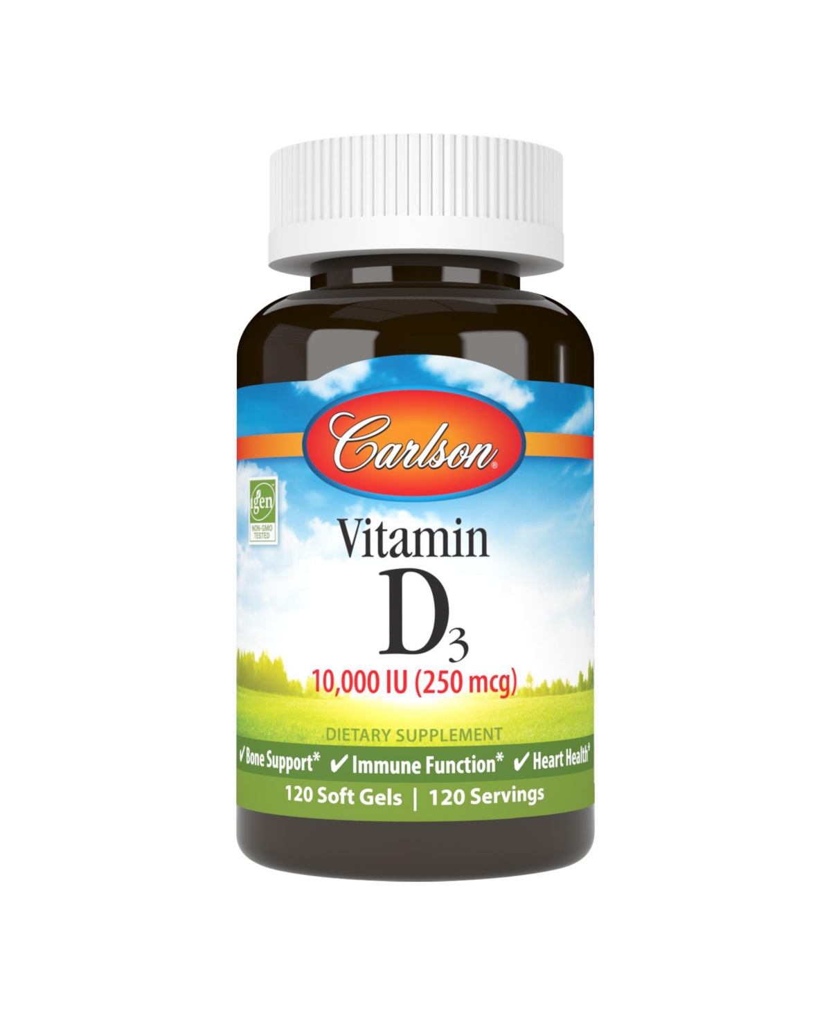 Carlson - Vitamin D3 10000 Iu (250 mcg), Cholecalciferol, Immune Support, 120 Softgels - Assorted Pre-Pack