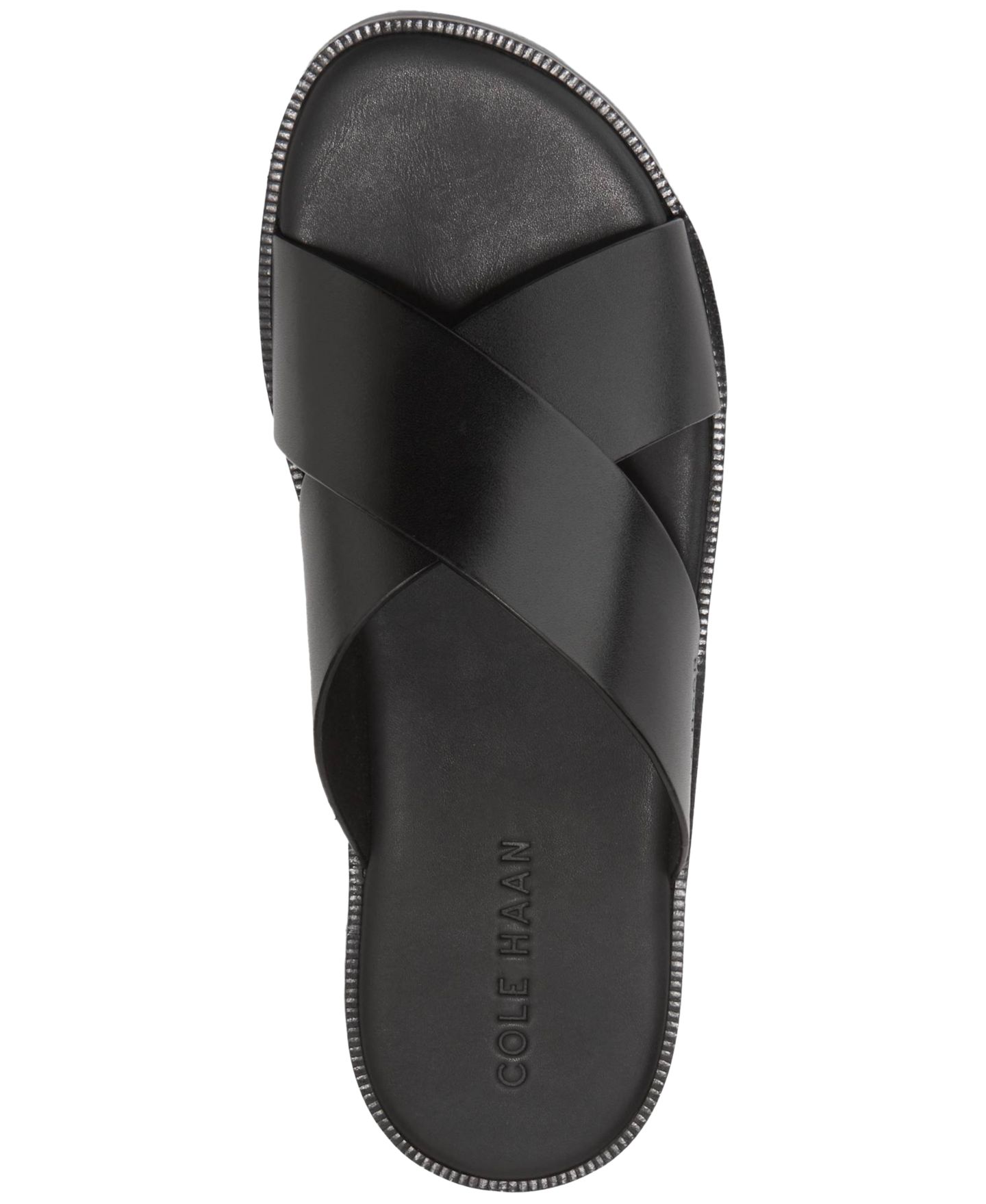 Мужские сандалии Cole Haan Nantucket Cross Strap Slip-On Slide, цвет: Чёрный — фото 5
