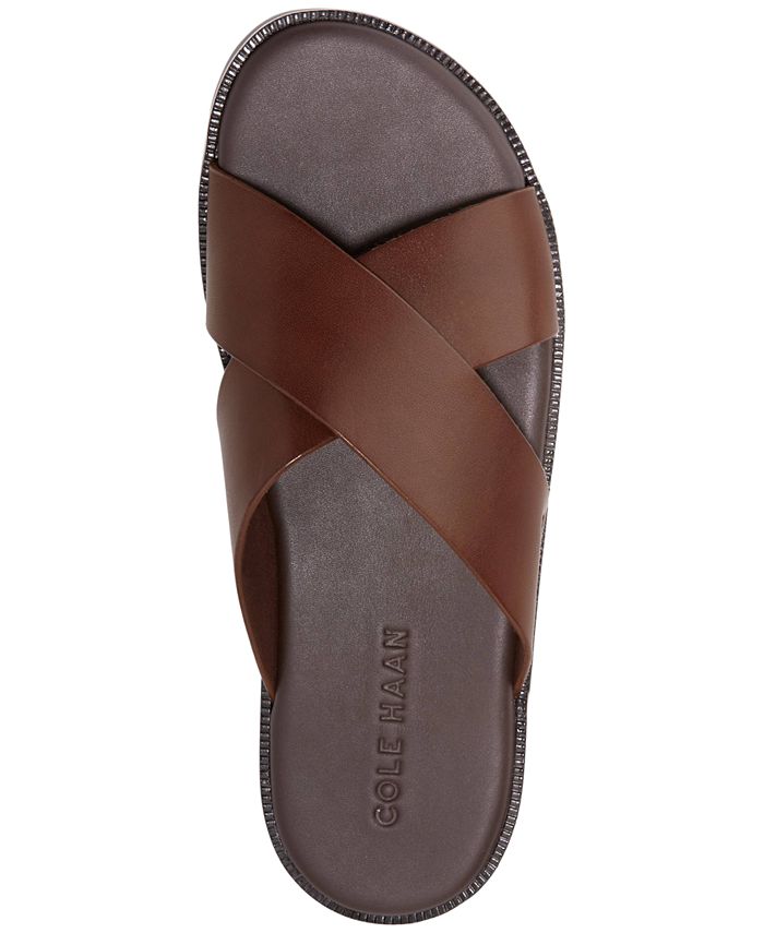 Cole Haan Men's Nantucket Cross Strap Slip-On Slide Sandals - Macy's