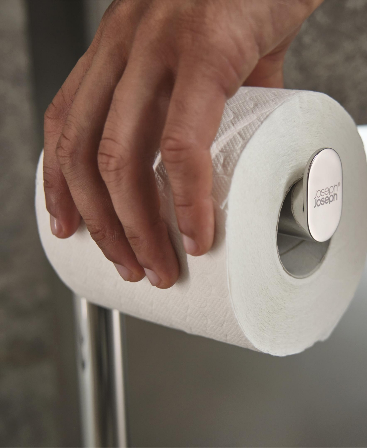 Joseph Joseph Easy-store Luxe 2-in-1 Toilet Roll Stand In Gray
