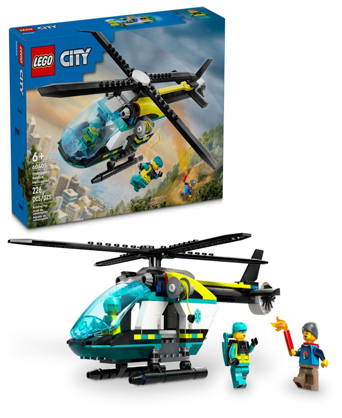 Shop Lego City Emergency Rescue Helicopter Building Kit 60405, 226 Pieces In Multicolor