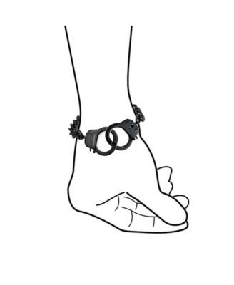 Biker Jewelry Couples Handcuff Statement Bracelet Cuban Curb Chain Black IP Stainless Steel