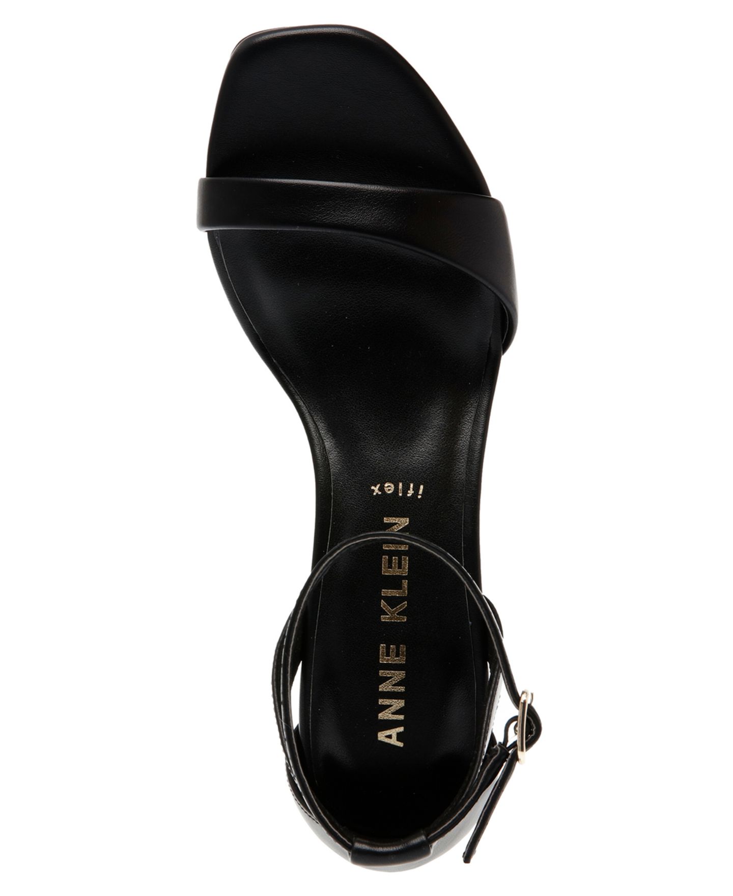 Женские сандалии Anne Klein Mia Ankle Strap Block Heel Dress Sandals, цвет: Чёрный гладкий — фото 3