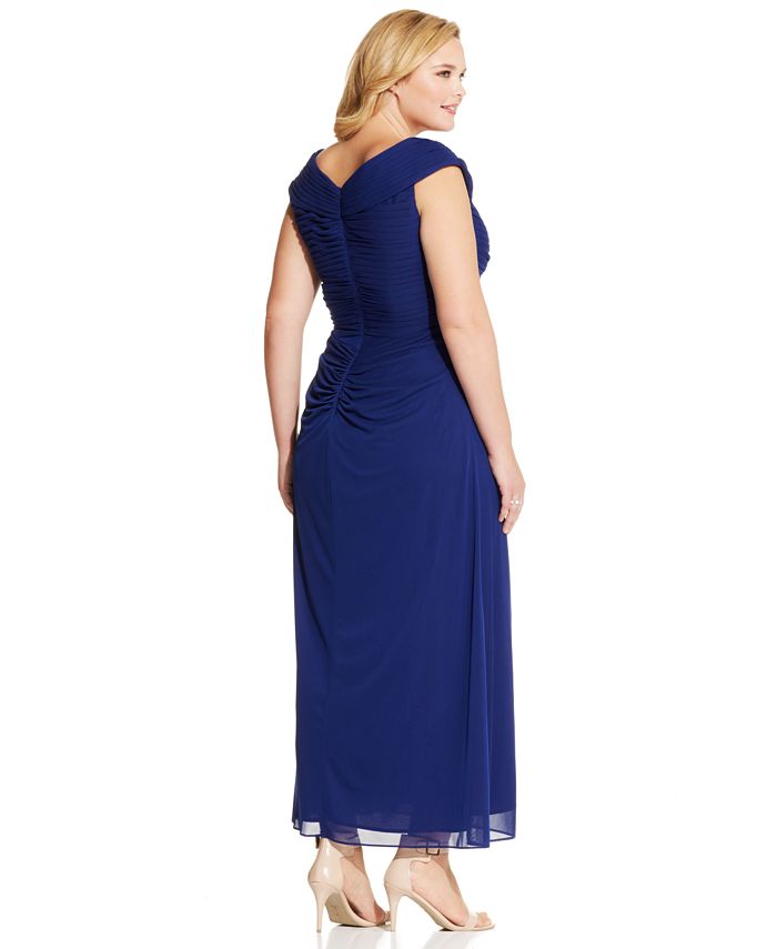 Alex Evenings Plus Size Portrait Collar Side Slit Gown Macys 2605