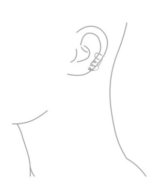 Triple Spiral CZ Curved Crawlers Ear Cuff Cartilage Earrings 14K Gold Plated Silver