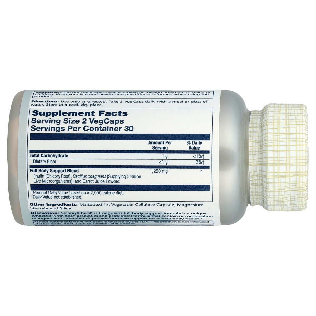 Solaray Bacillus Coagulans 5 Billion - VegCaps (2.5 Billion per Capsule) - Assorted Pre-Pack