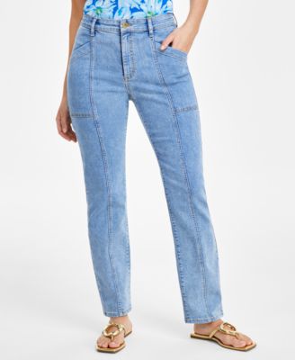 I.N.C. International Concepts Women s High Rise Seamed Straight Leg Jeans Created for Macy s Macy s