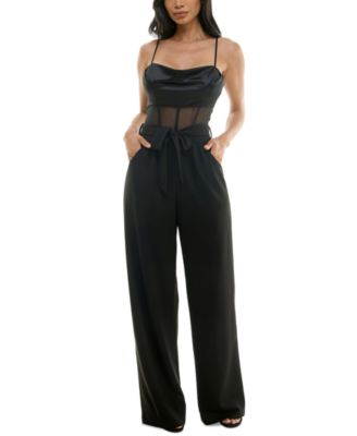 Women s Drape Front Corset Bodice Jumpsuit