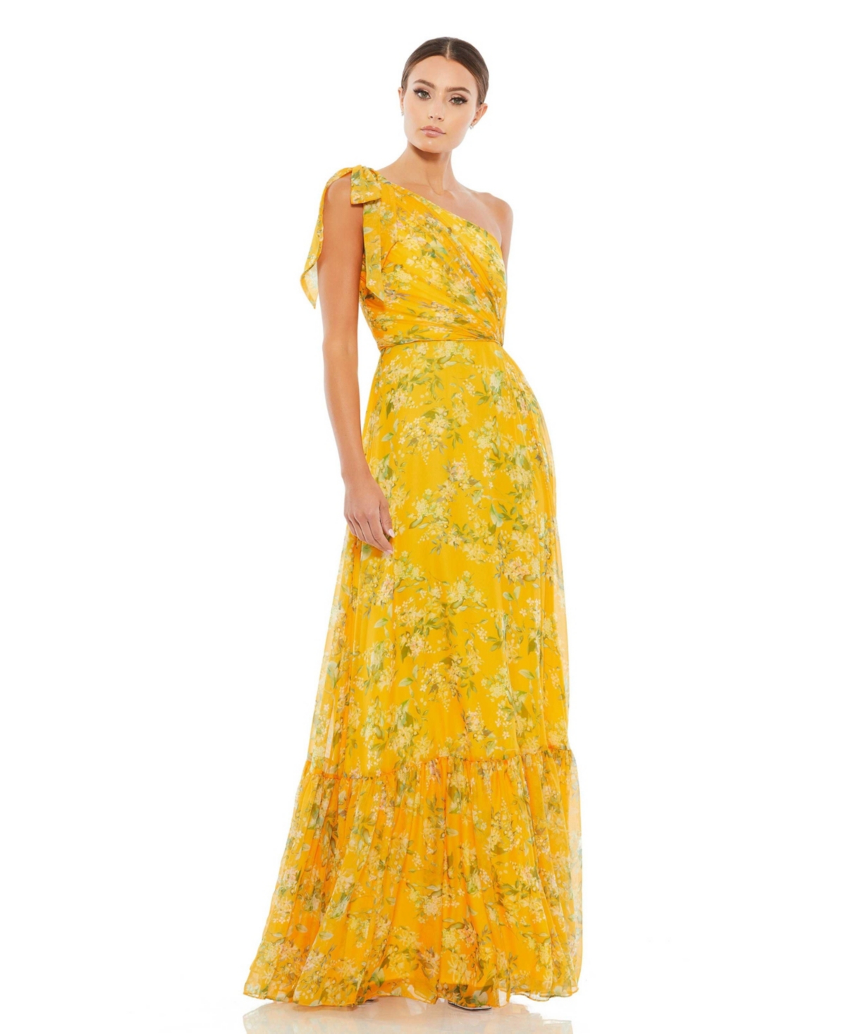 Women's Ieena Floral One Shoulder Bow Maxi Dress - Yellow multi