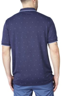 Men's Byrd Print Modal Polo with Rib Cuff and Collar