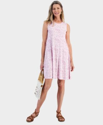 Style & Co Women's Printed Sleeveless Knit Flip-Flop Dress, Created for ...