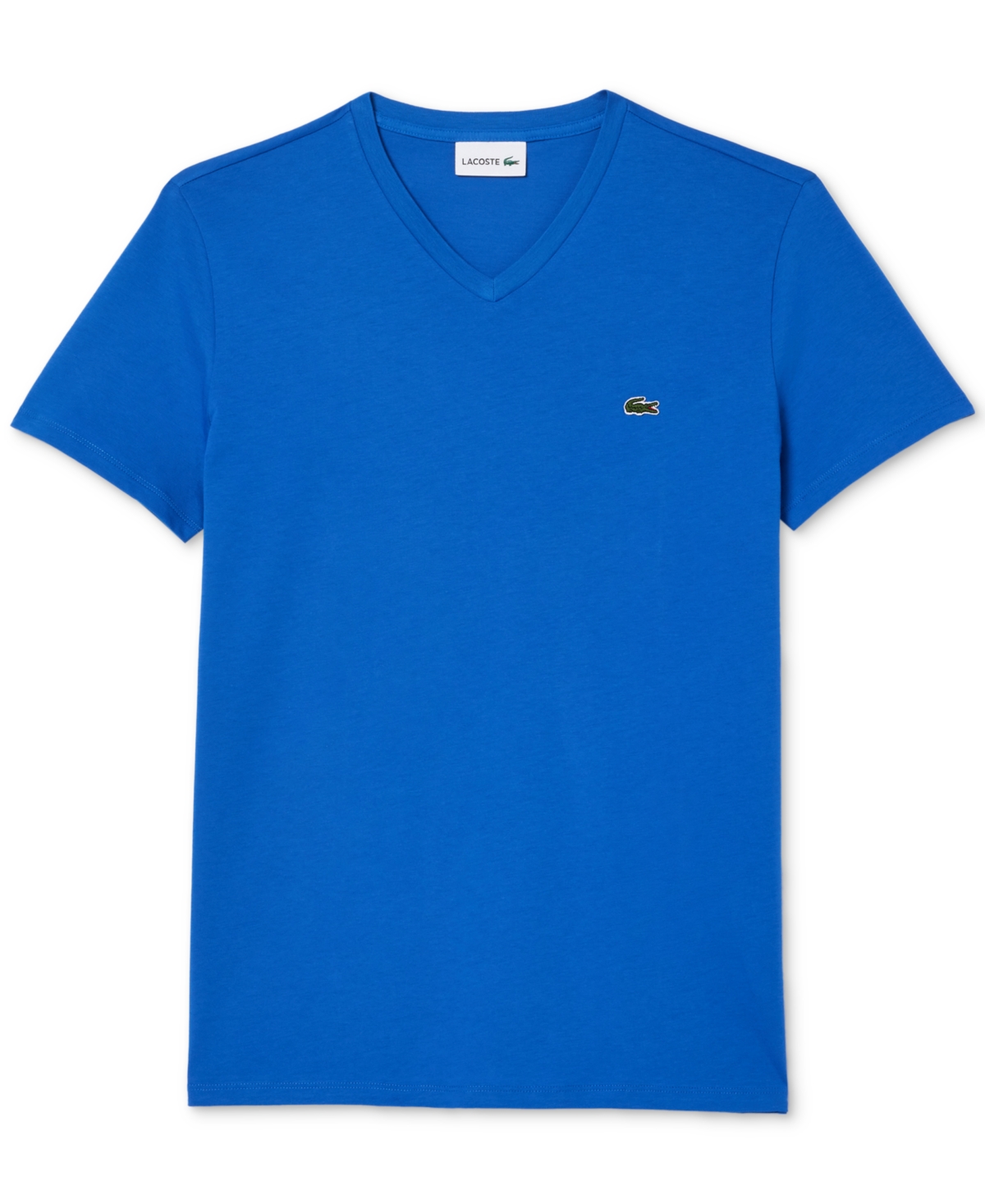 Lacoste Men's V-neck Pima Cotton Jersey T-shirt - Xl - 6 In Blue
