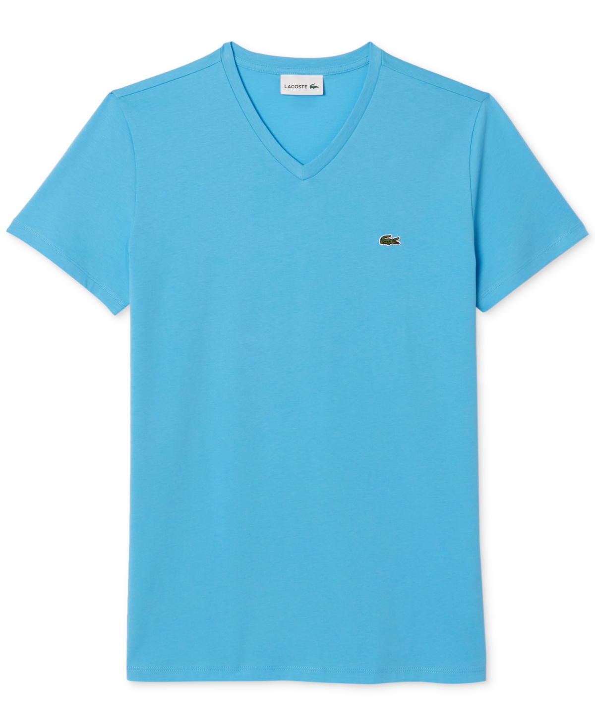 Shop Lacoste Men's V-neck Pima Cotton Tee Shirt In Iy Bonnie