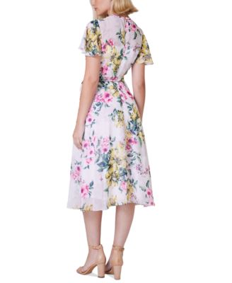 Women's Printed Chiffon Midi Dress 