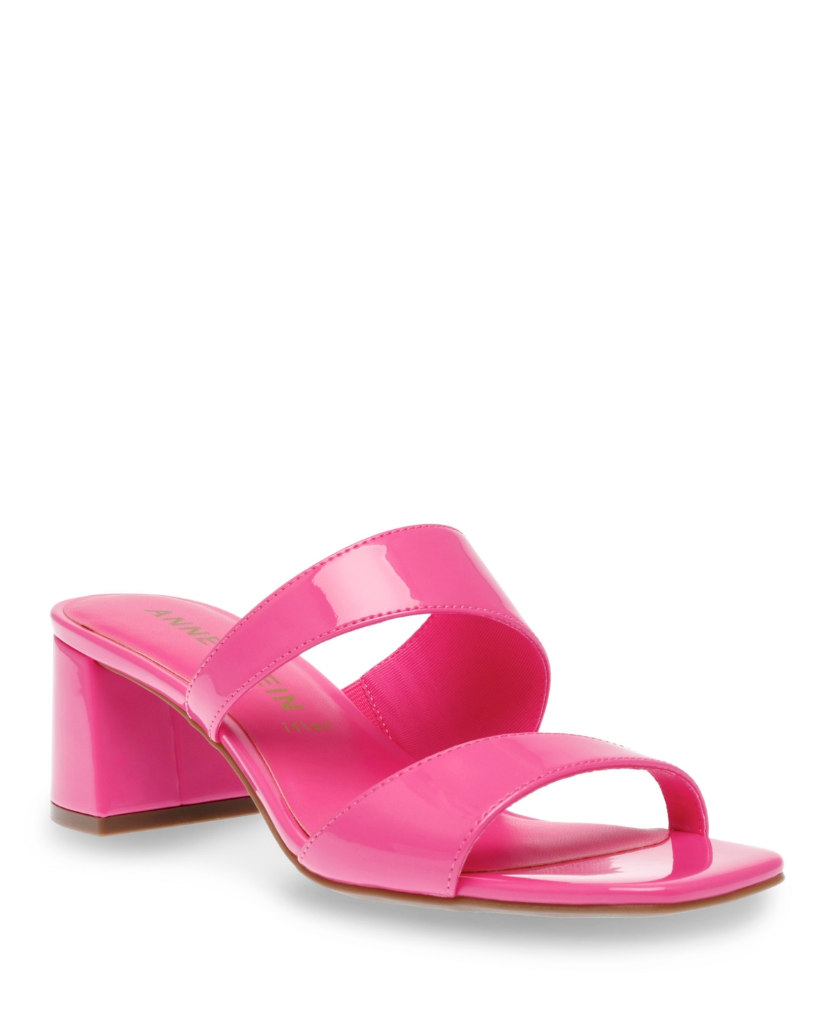 Anne Klein Women's Karma Block Heel Sandals In Pink Patent