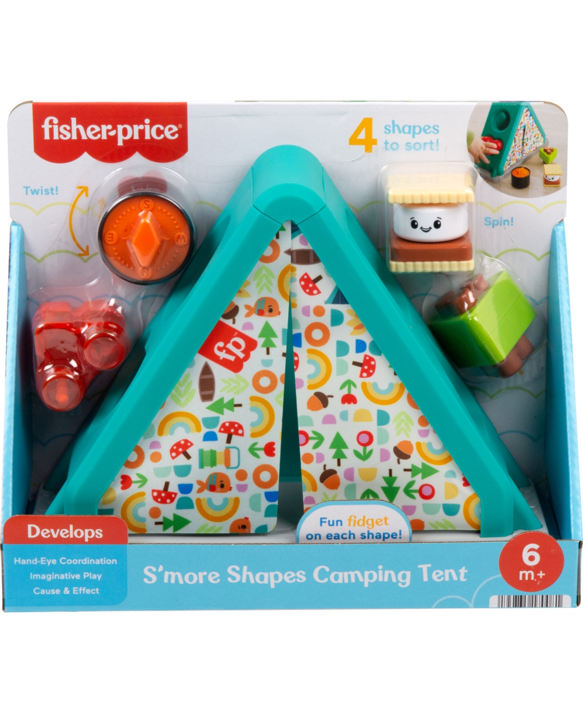 Shop Fisher Price More Shapes Camping Tent Baby Toy, 5-pieces In Multi-color