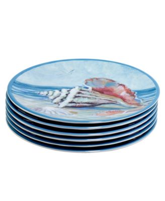 Seacoast Melamine Salad Plates, Set of 5