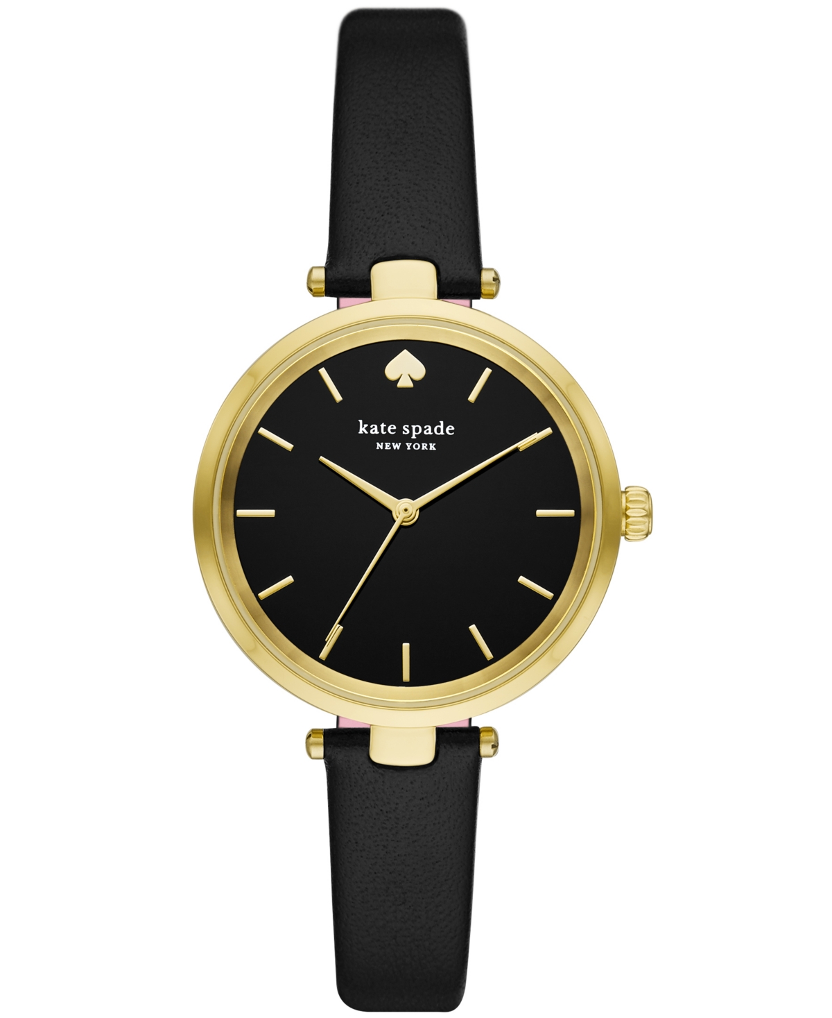 Kate Spade Women's Holland Goldtone Stainless Steel, Mother-of-pearl & Leather Strap Watch/34mm In Black