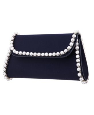 Imitation Pearl Trim Trapezoid Flap Bag