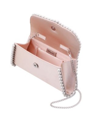 Imitation Pearl Trim Trapezoid Flap Bag