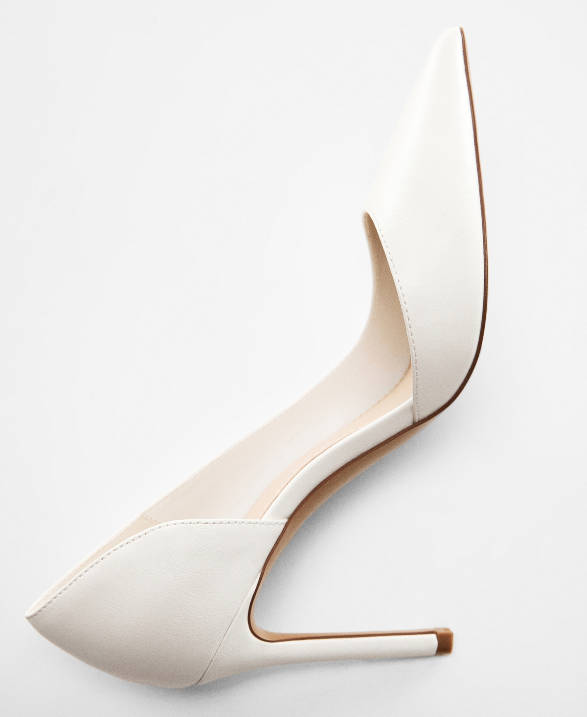 Shop Mango Women's Asymmetrical Heeled Shoes In White