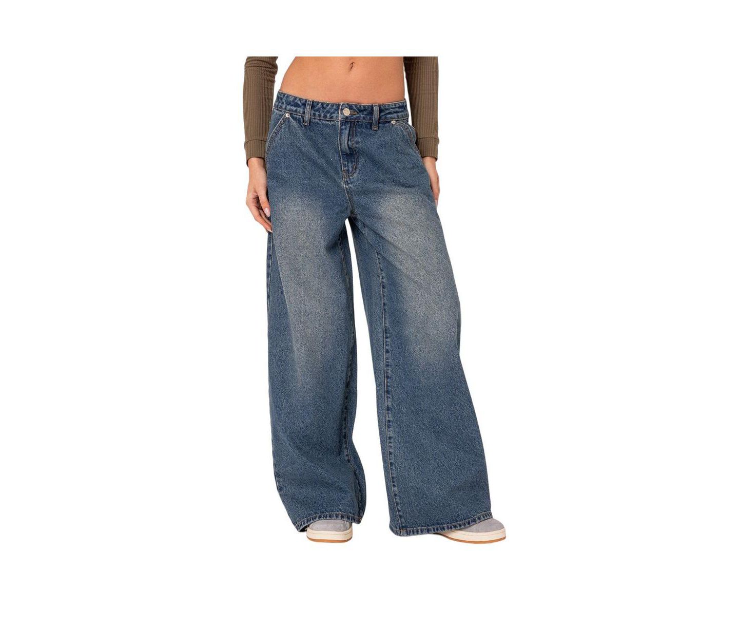 Женские джинсы Edikted Super baggy wide leg, цвет: Синий — фото 1