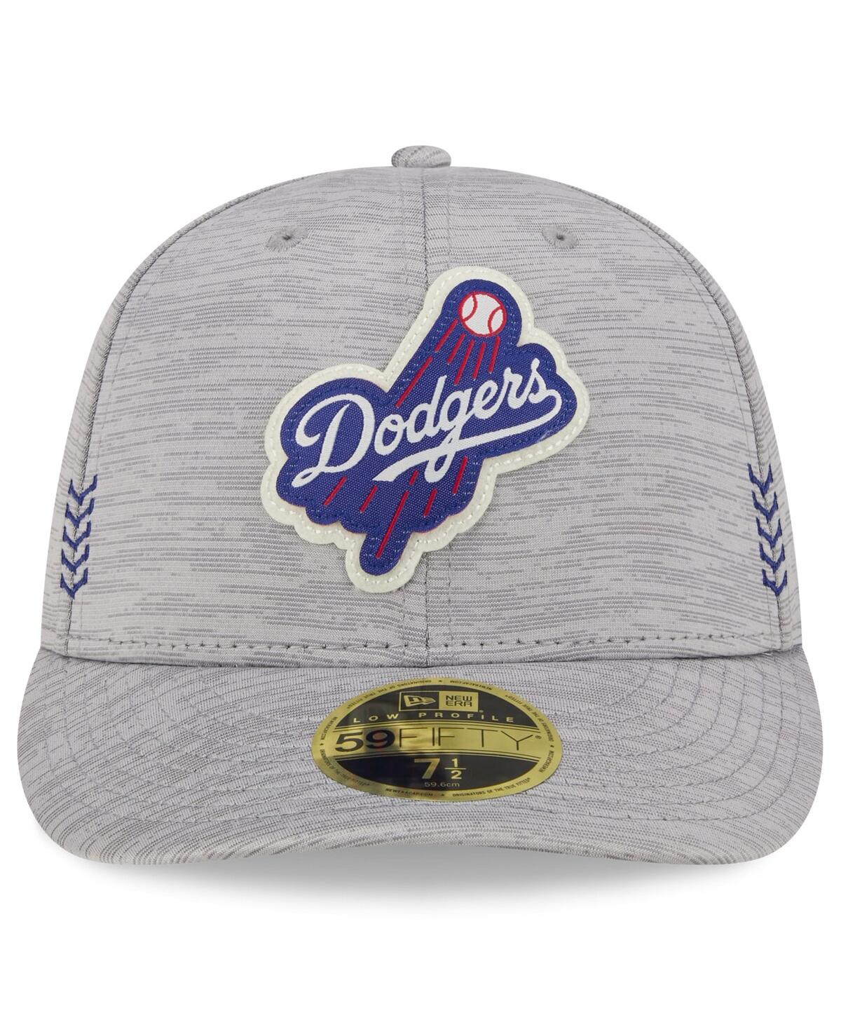 Shop New Era Men's  Gray Los Angeles Dodgers 2024 Clubhouse Low Profile 59fifty Fitted Hat