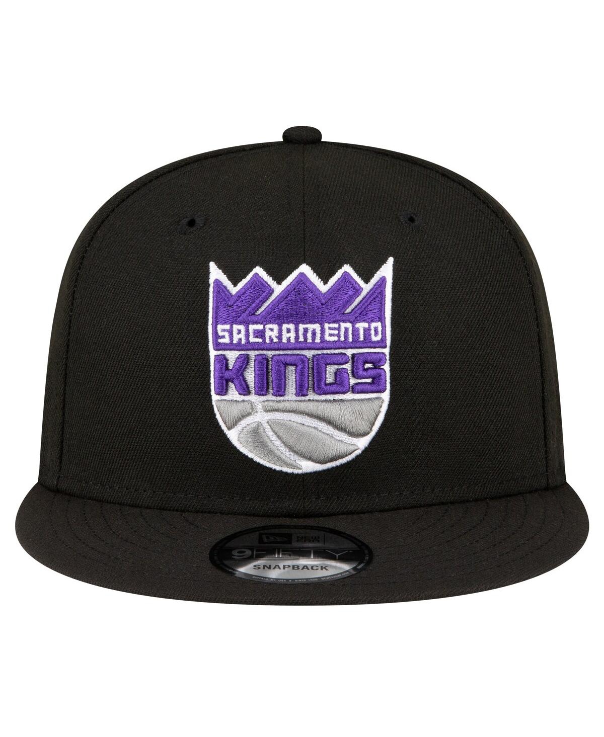 New Era Men's  Black Sacramento Kings Official Team Color 9fifty Snapback Hat In Black