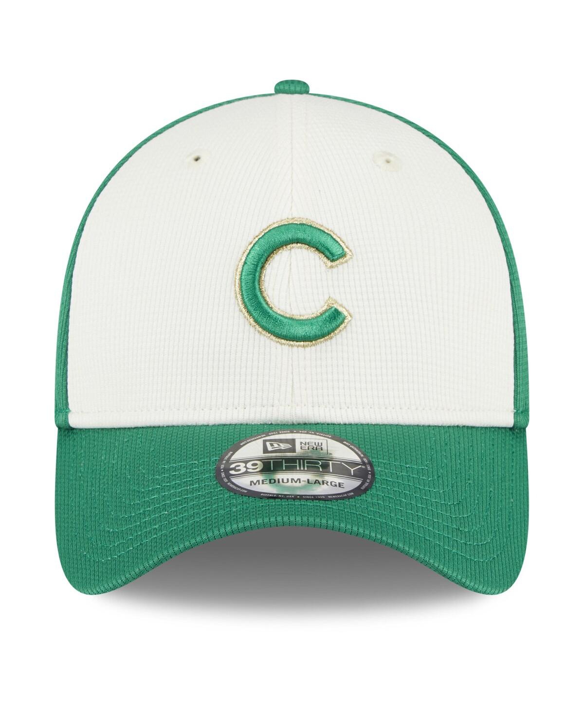 Shop New Era Men's  White, Green Chicago Cubs 2024 St. Patrick's Day 39thirty Flex Fit Hat In White,green