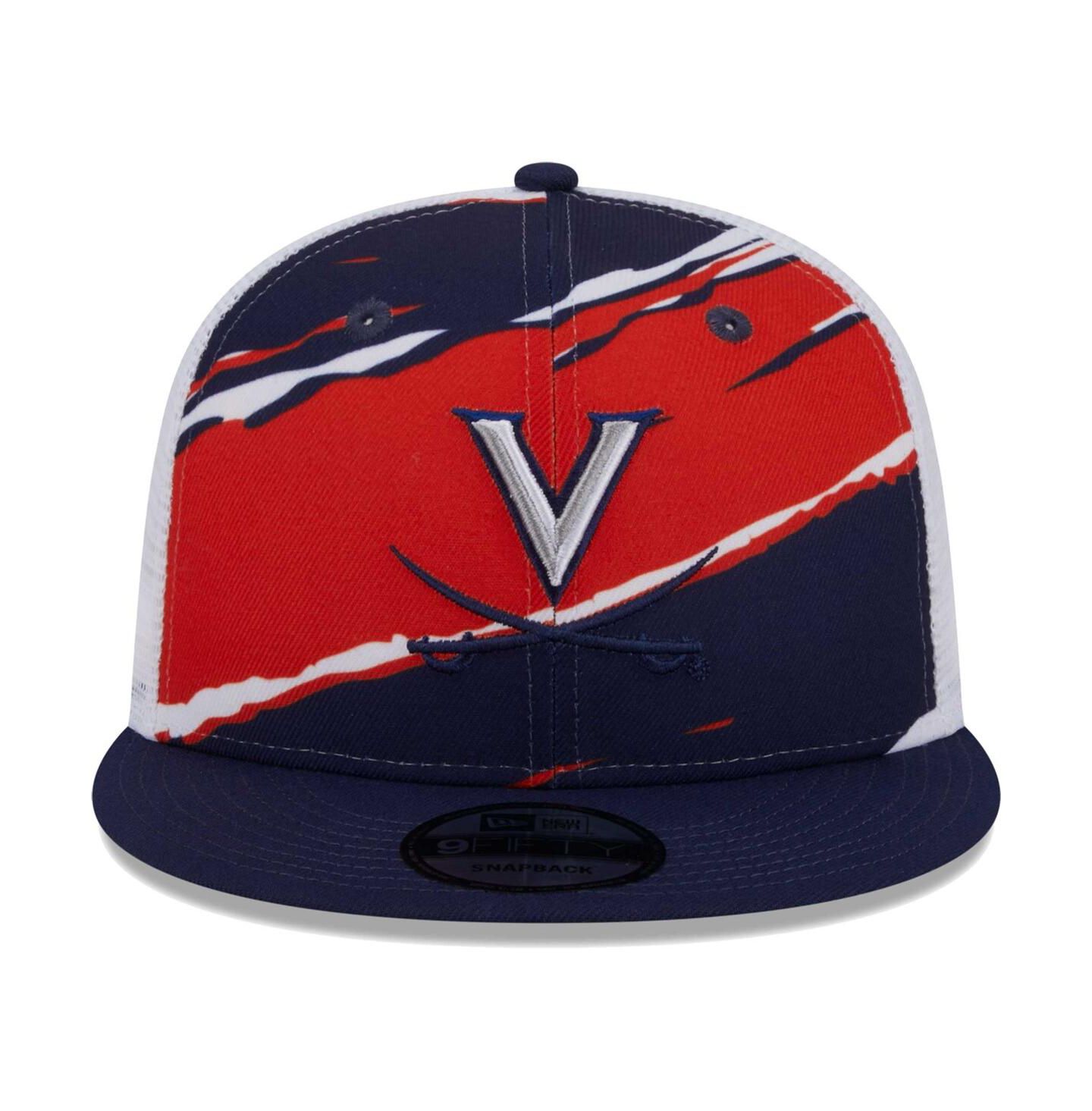 Мужская кепка New Era Navy Virginia Cavaliers Tear Trucker 9FIFTY Snapback Hat — фото 2