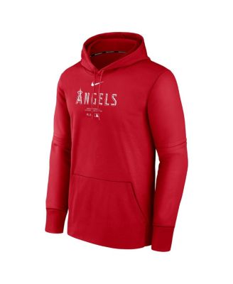 Men's Red Los Angeles Angels Authentic Collection Practice Performance Pullover Hoodie