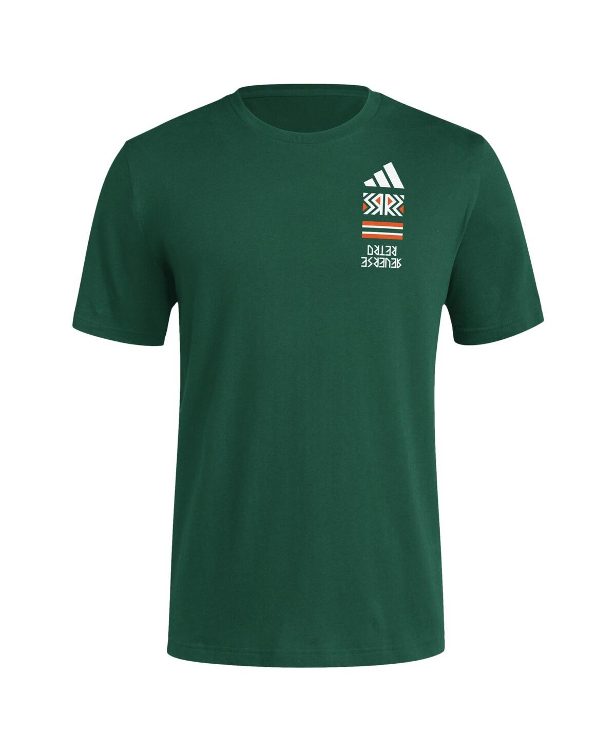 Shop Adidas Originals Men's Adidas Green Distressed Miami Hurricanes Reverse Retro Baseball 2 Hit T-shirt