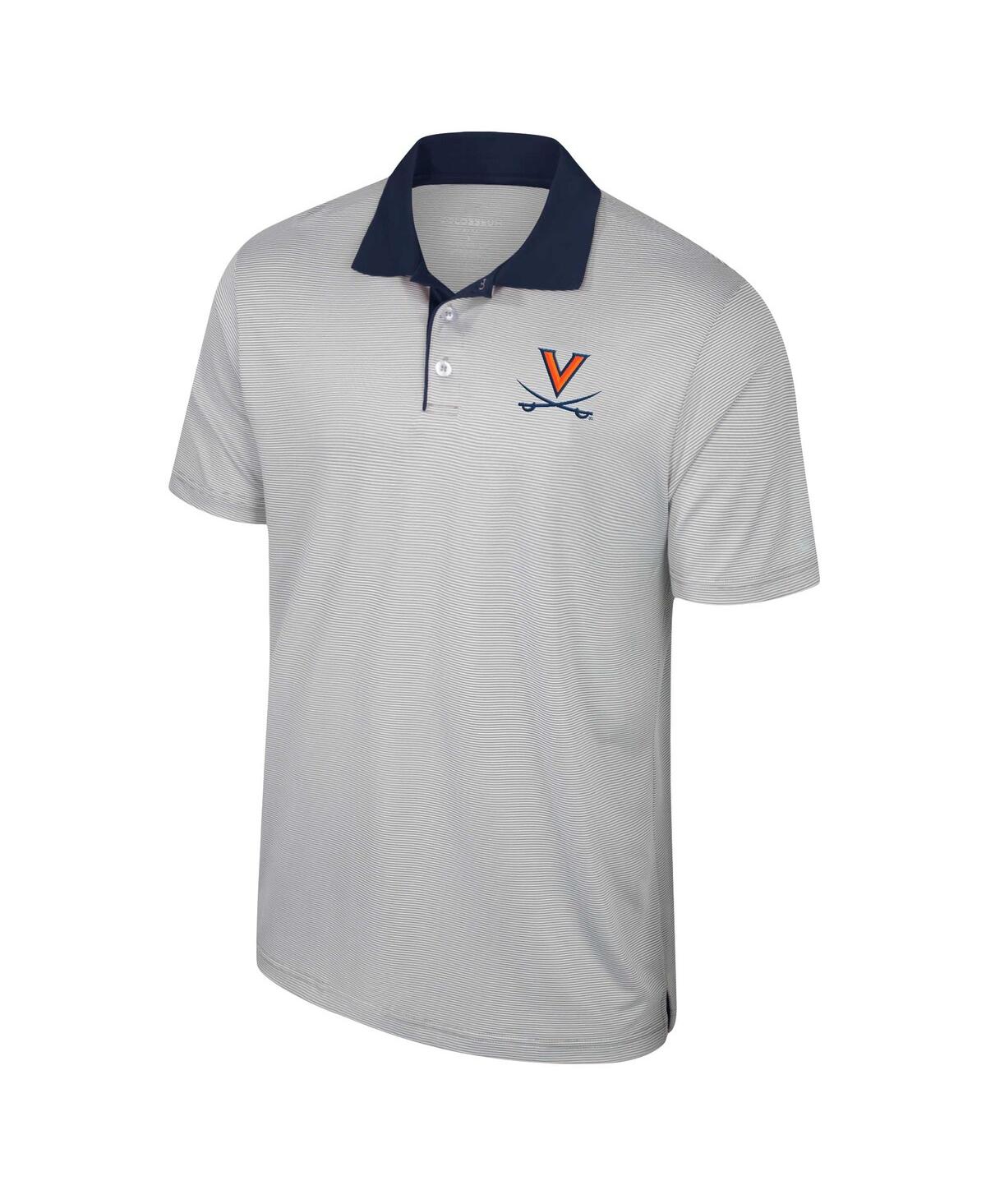 Shop Colosseum Men's  Gray Virginia Cavaliers Tuck Striped Polo Shirt