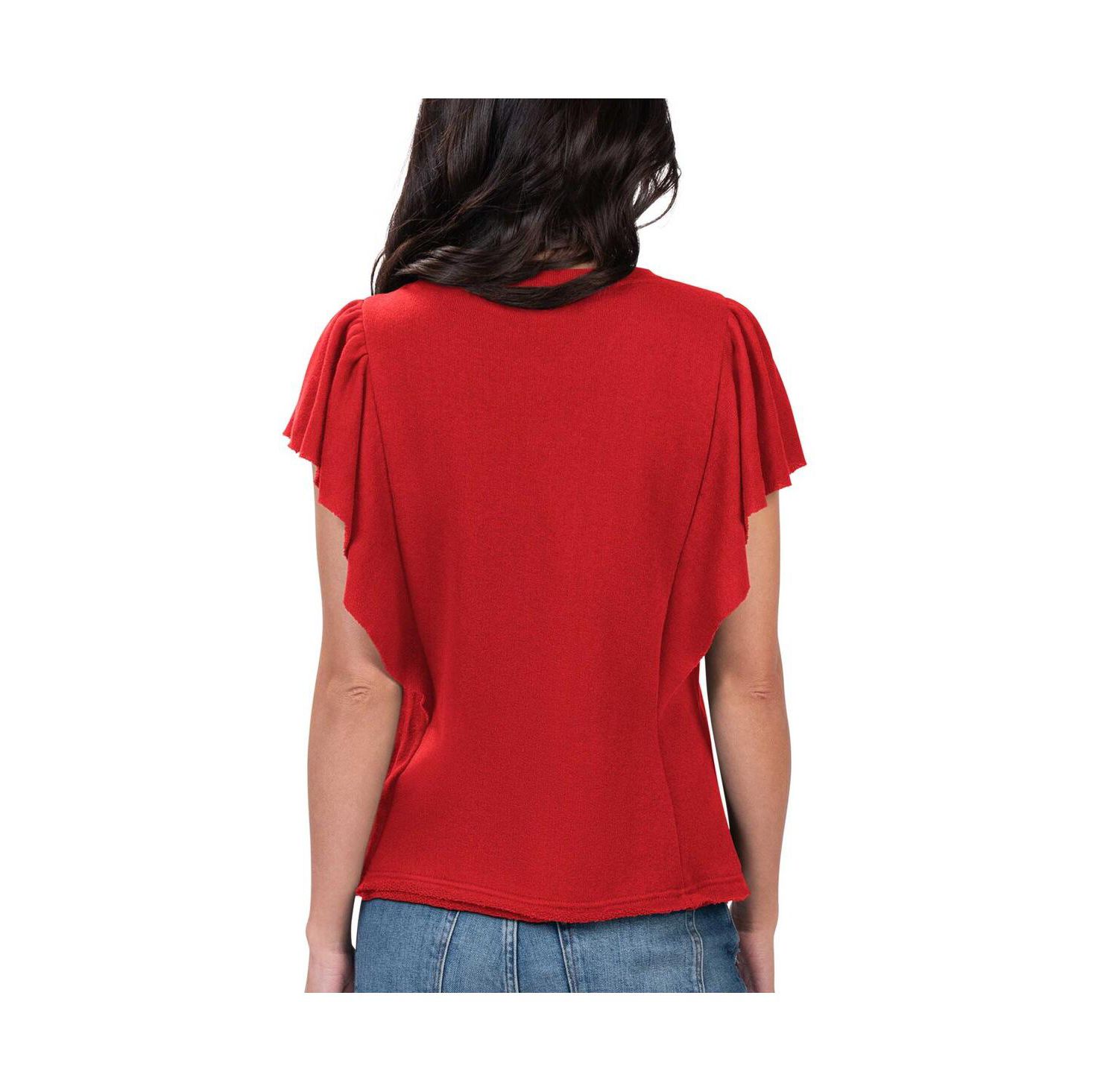 Women's Red St. Louis Cardinals Crowd Wave T-shirt