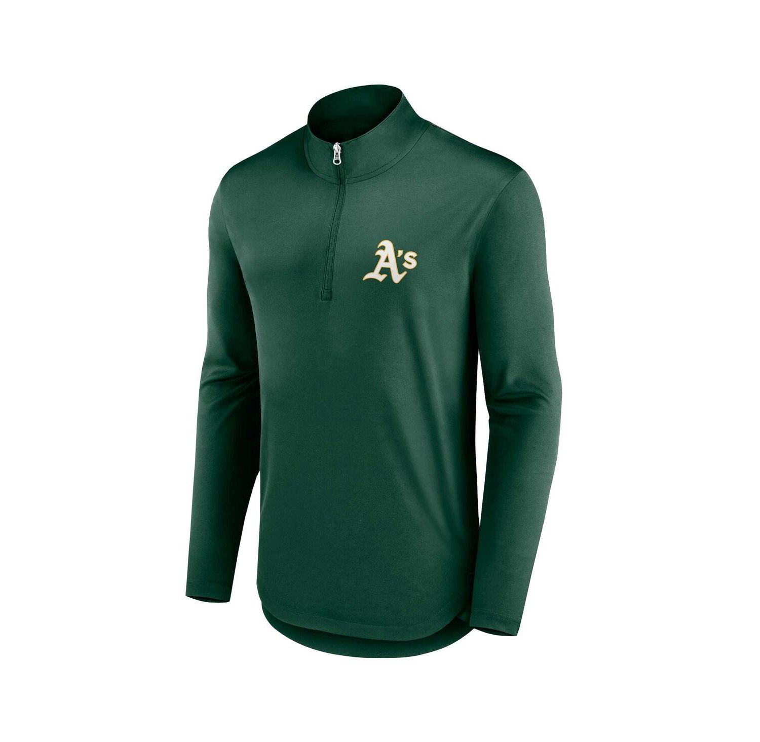 Men's Green Oakland Athletics Quarterback Quarter-Zip Top