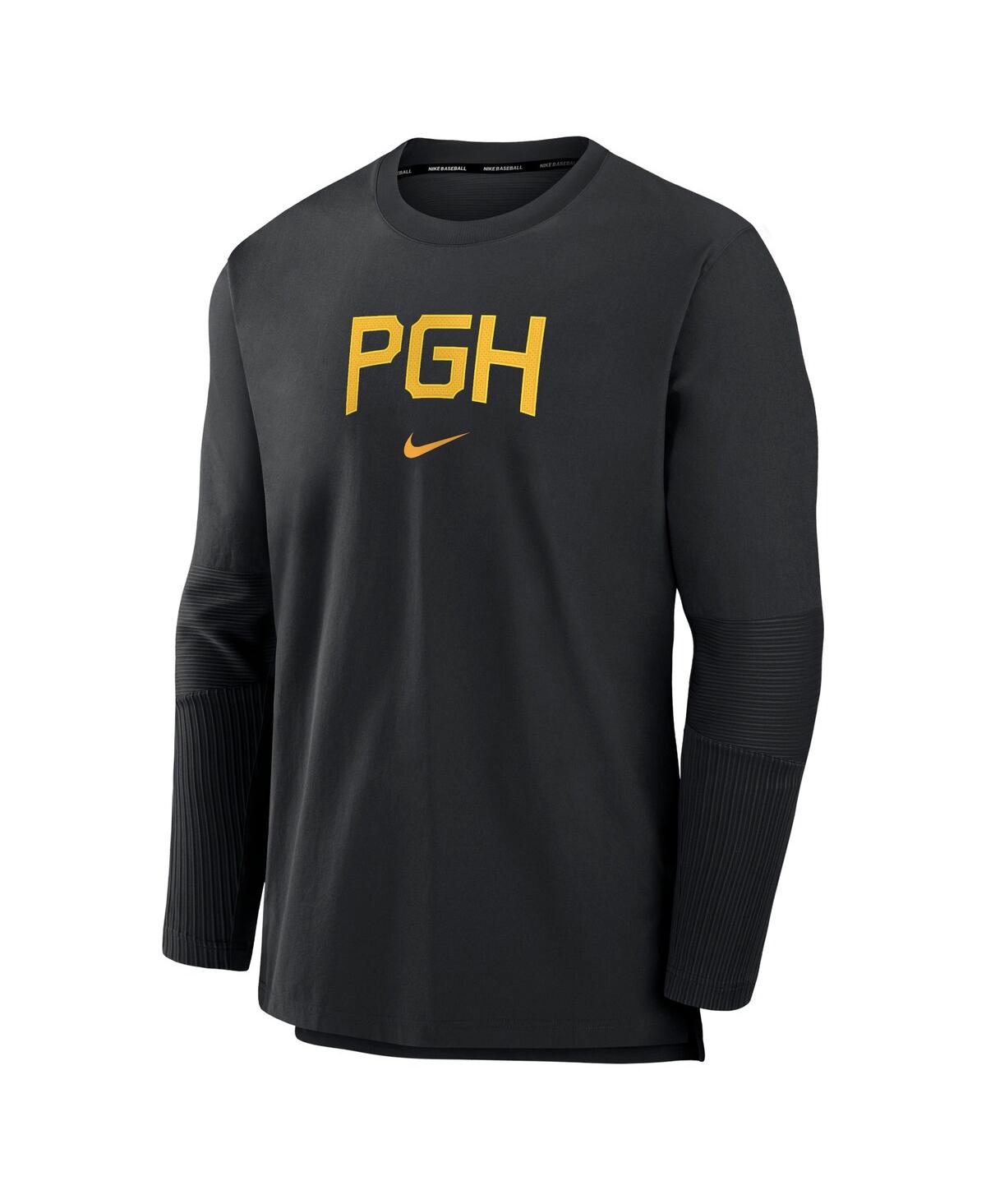 Men's NikePittsburgh Pirates Authentic Collection City Connect Player Tri-Blend Performance Pullover Jacket - Black