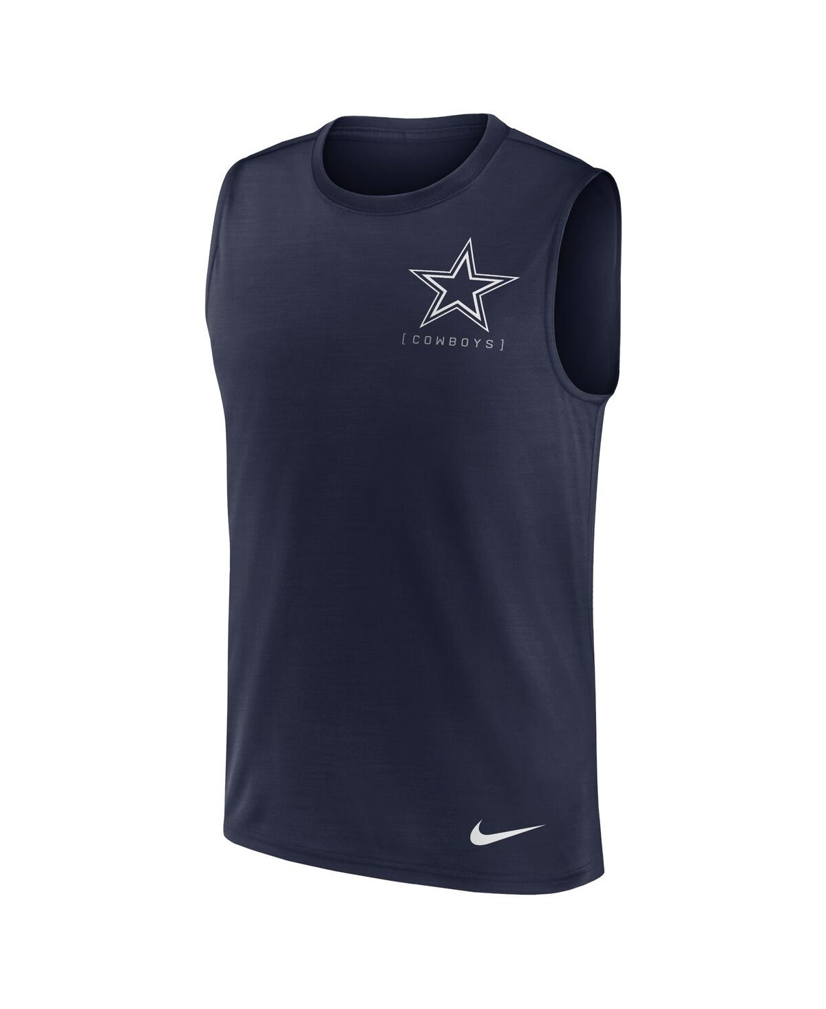Shop Nike Men's  Navy Dallas Cowboys Muscle Tank Top