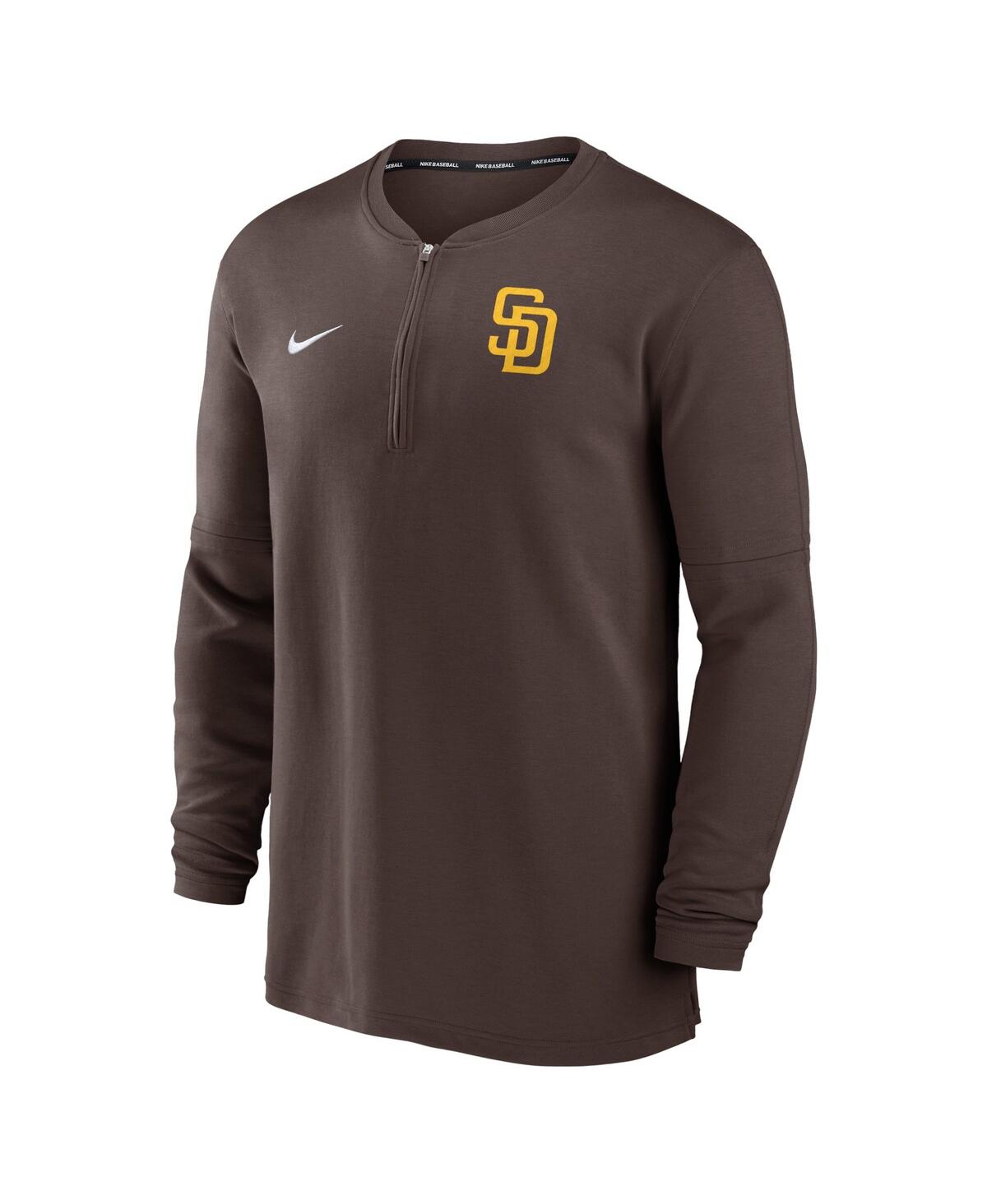 Men's NikeSan Diego Padres Authentic Collection Game Time Performance Quarter-Zip Top - Brown