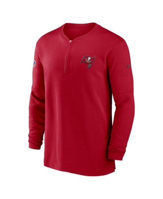 Men's Red Tampa Bay Buccaneers 2023 Sideline Performance Long Sleeve Tri-Blend Quarter-Zip Top
