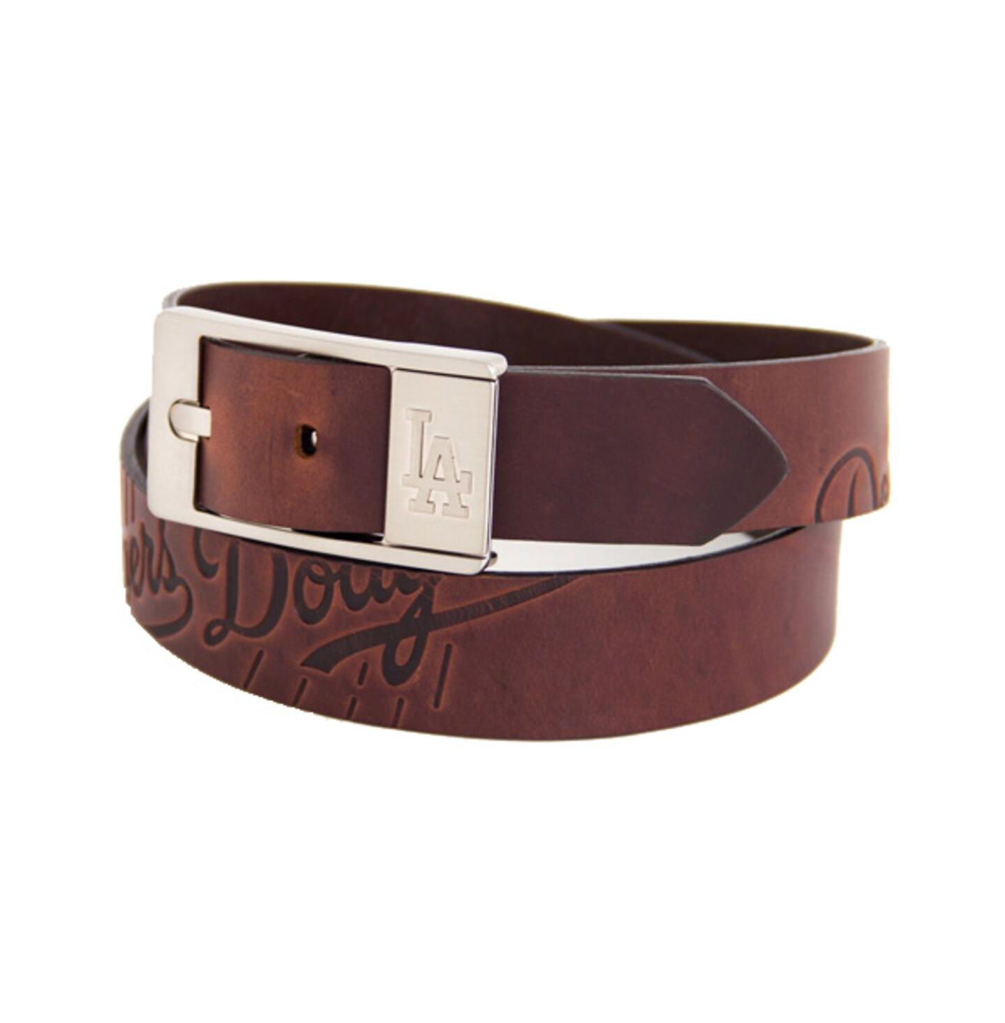 Мужской ремень Eagles Wings Brown Los Angeles Dodgers Brandish Leather Belt — фото 1
