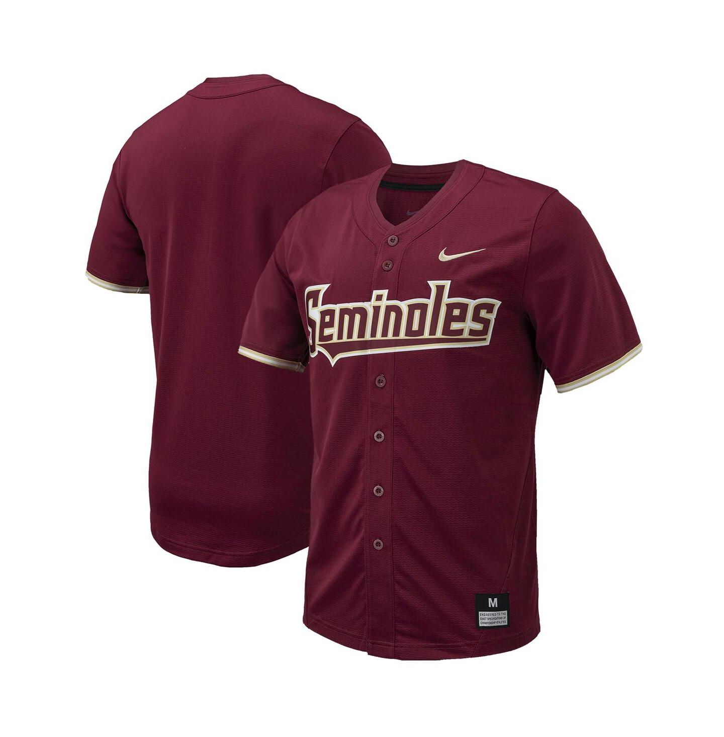 Мужской топ Nike Florida State Seminoles Replica Full-Button Baseball Jersey, цвет: Гранатовый — фото 1