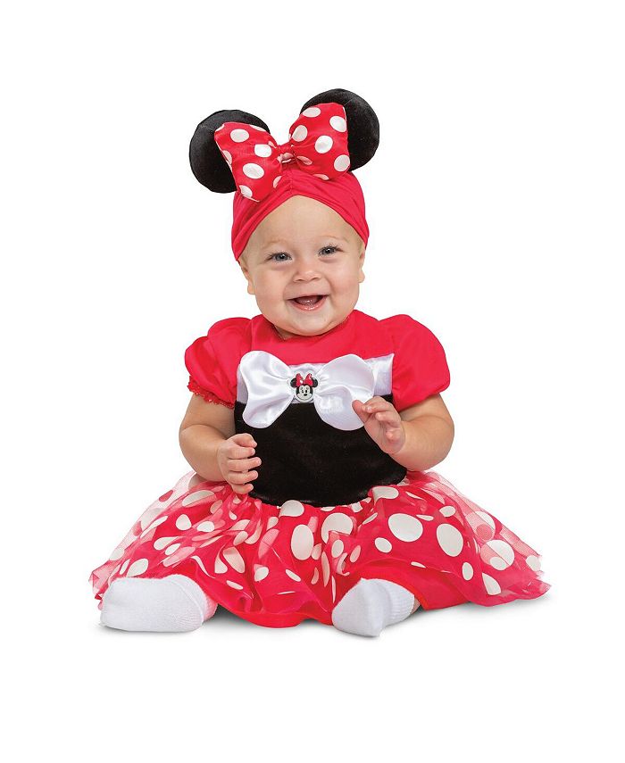 Disguise Mickey Mouse Infant Costume - Red One-Piece With Hood (6-12 Months)