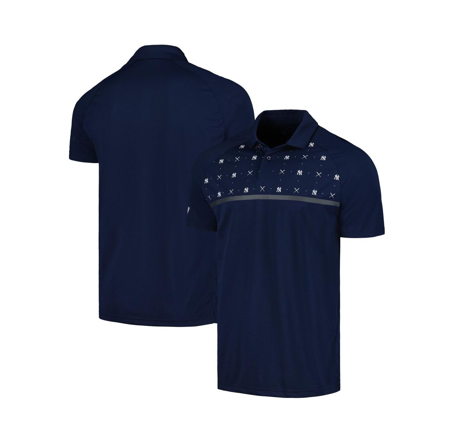 Men's Navy New York Yankees Sector Batter Up Raglan Polo Shirt