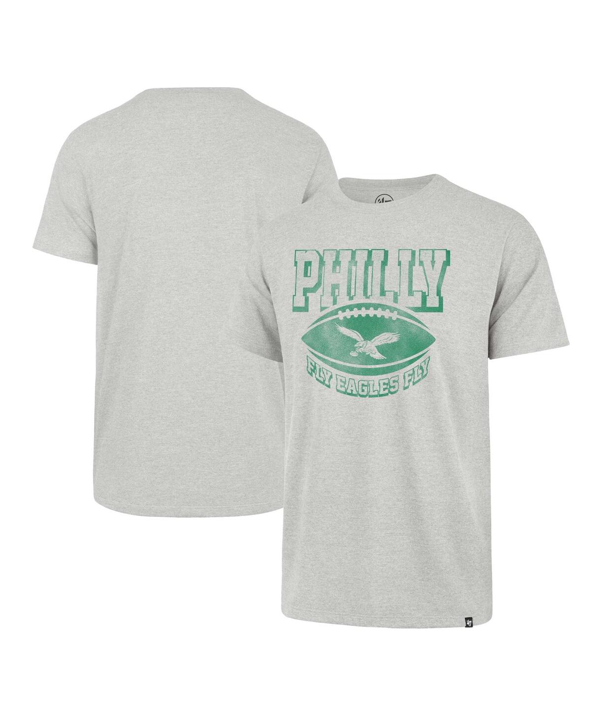 Shop 47 Brand Men's ' Gray Distressed Philadelphia Eagles Regional Franklin T-shirt