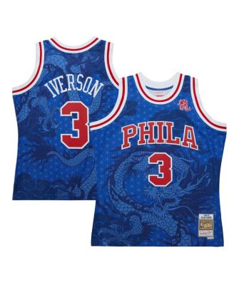 Men's Allen Iverson Royal Philadelphia 76ers 1996/97 Hardwood Classics Asian Heritage 6.0 Swingman Throwback Player Jersey